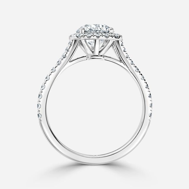 Arya White Gold Halo Engagement Ring