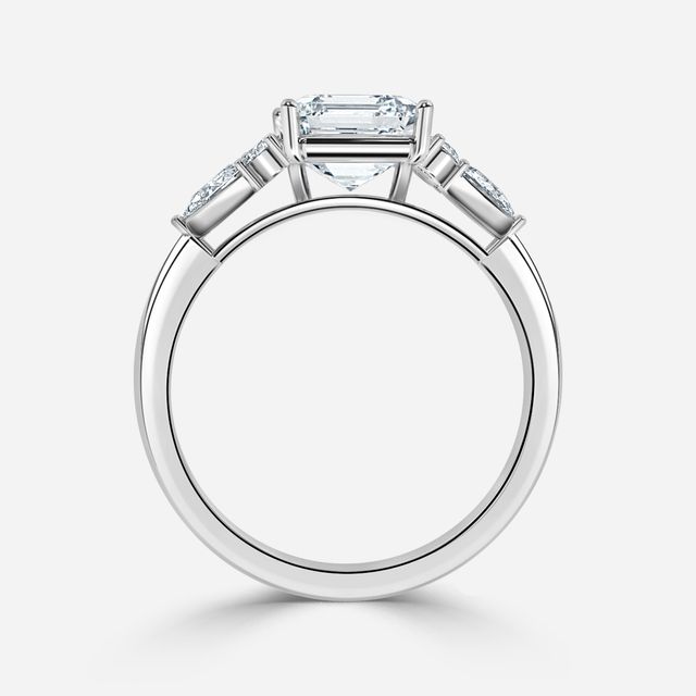Nanami Platinum Trilogy Cluster Engagment Ring