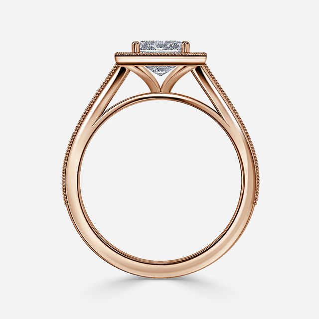 Alika Rose Gold Halo Engagement Ring