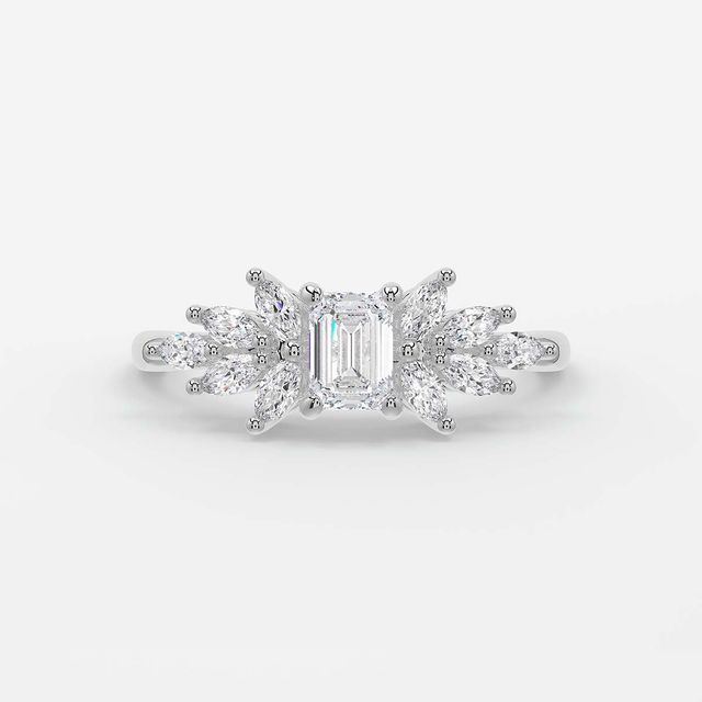 Lapilli Rose Gold Bezel Set Trilogy Engagement Ring