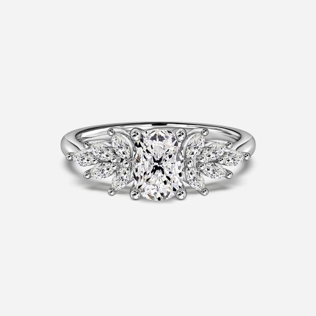 Anastasia Platinum Cluster Engagement Ring