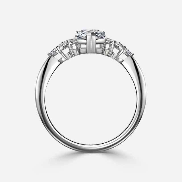 Anastasia Platinum Cluster Engagement Ring