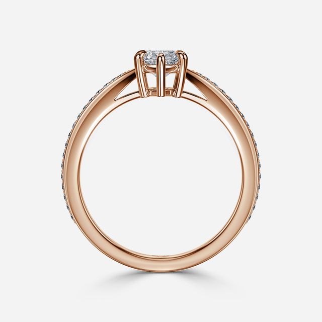 Antares Rose Gold Pave Engagement Ring