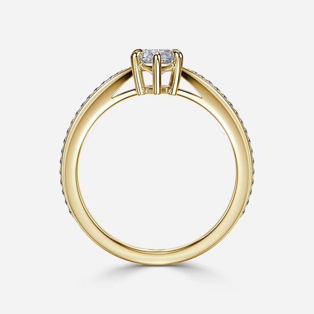Antares Yellow Gold Pave Engagement Ring