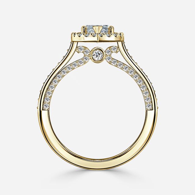 Augusta Yellow Gold Halo Engagement Ring