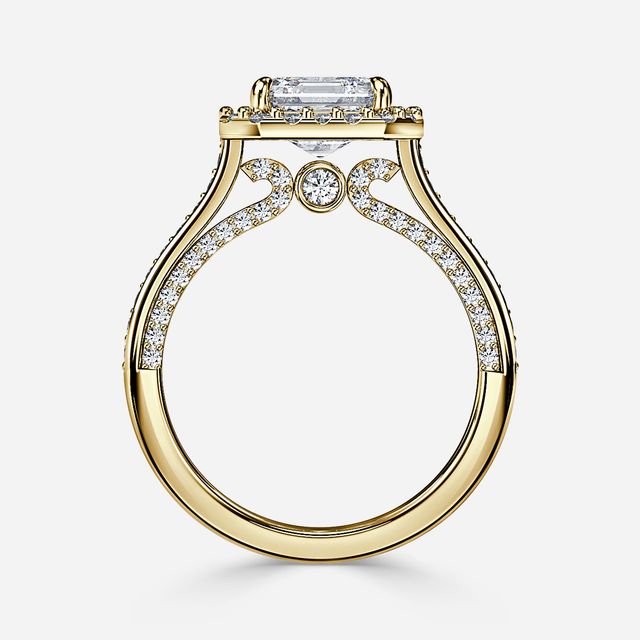 Augusta Yellow Gold Halo Engagement Ring
