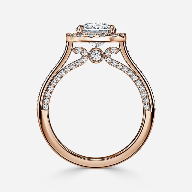 Augusta Rose Gold Halo Engagement Ring
