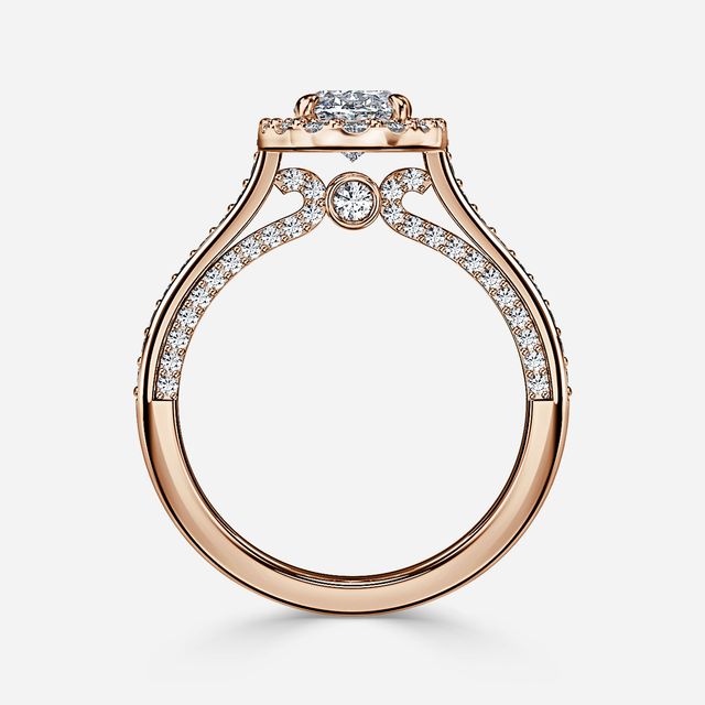 Augusta Rose Gold Halo Engagement Ring
