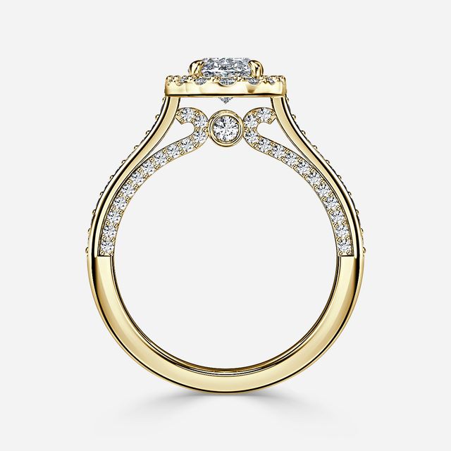 Augusta Yellow Gold Halo Engagement Ring