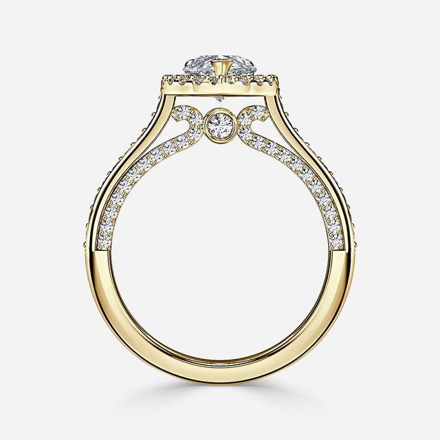 Augusta Yellow Gold Halo Engagement Ring