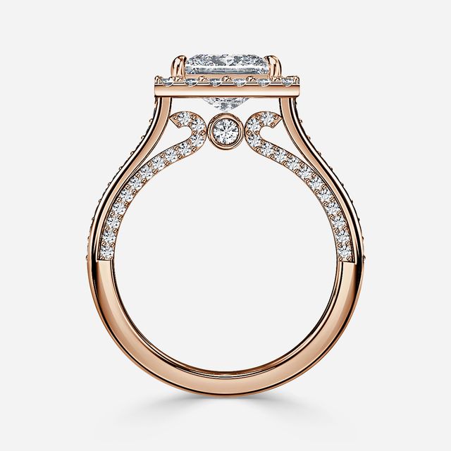 Augusta Rose Gold Halo Engagement Ring