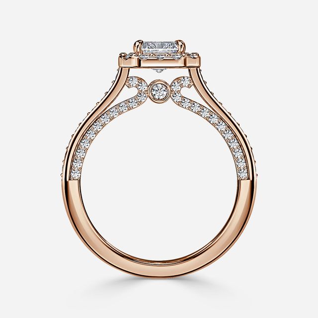 Augusta Rose Gold Halo Engagement Ring