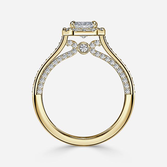 Augusta Yellow Gold Halo Engagement Ring