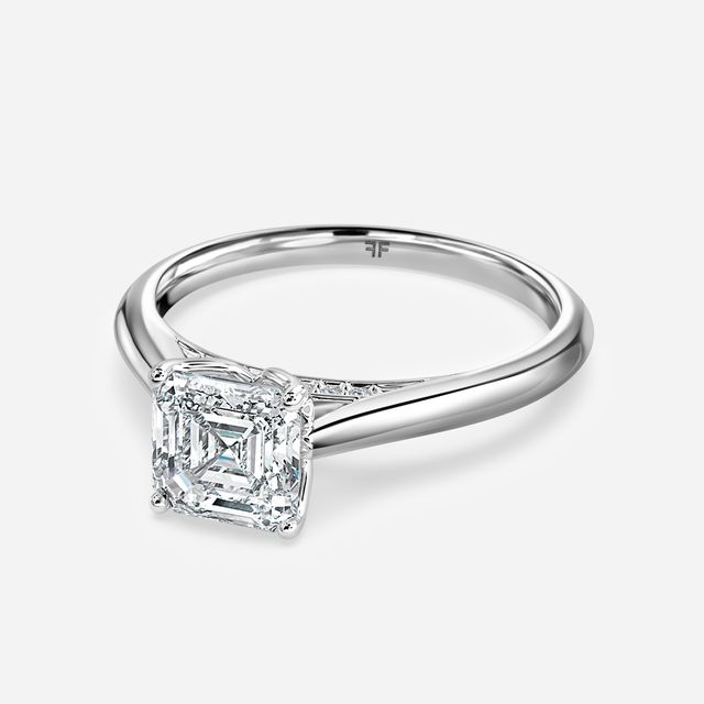 Dalia White Gold Flower Engagement Ring