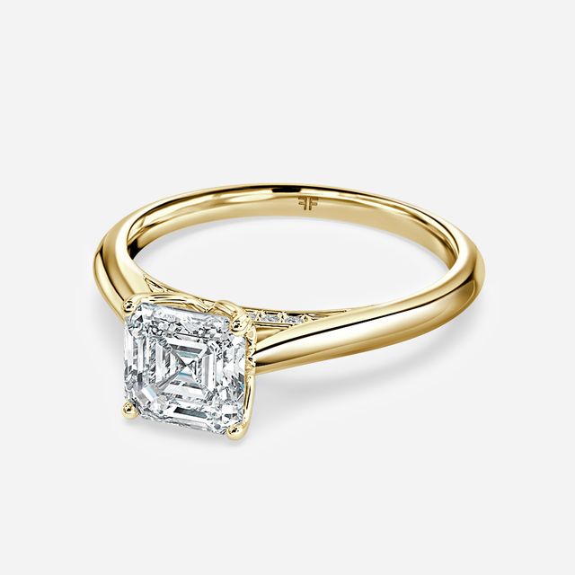 Dalia Yellow Gold Flower Engagement Ring