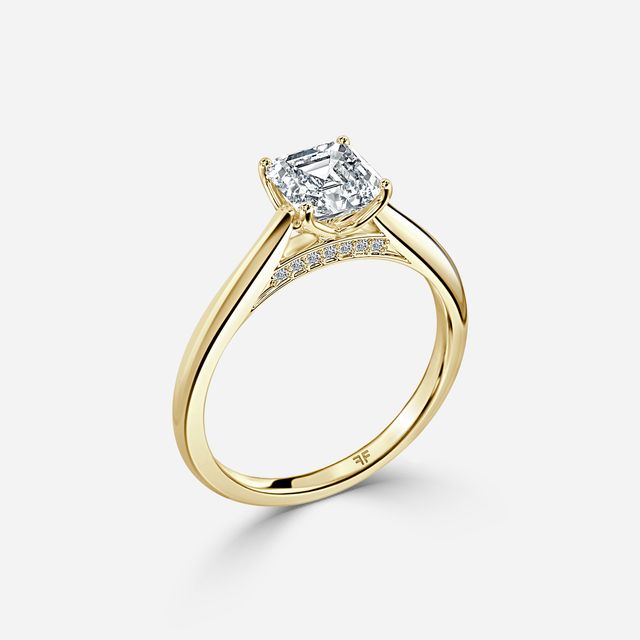 Dalia Yellow Gold Flower Engagement Ring