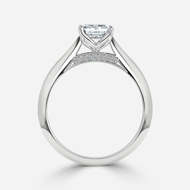 Dalia White Gold Flower Engagement Ring