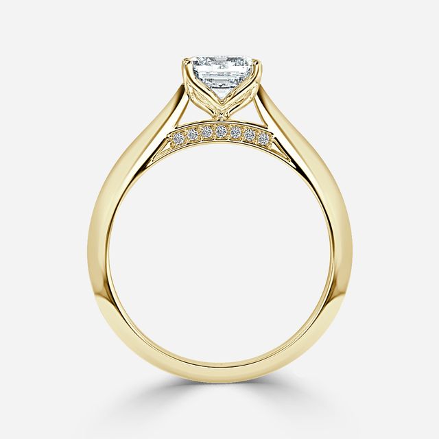 Dalia Yellow Gold Flower Engagement Ring