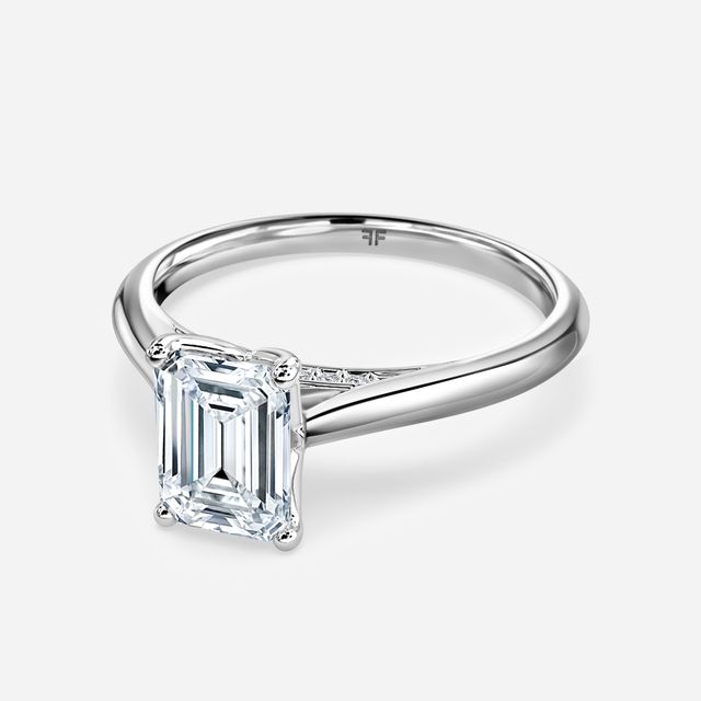 Dalia White Gold Flower Engagement Ring
