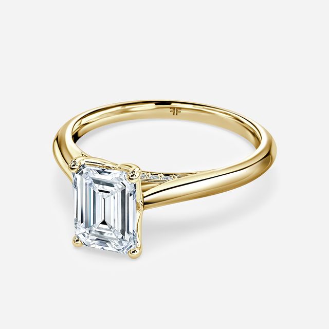 Dalia Yellow Gold Flower Engagement Ring