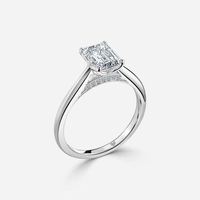 Dalia White Gold Flower Engagement Ring