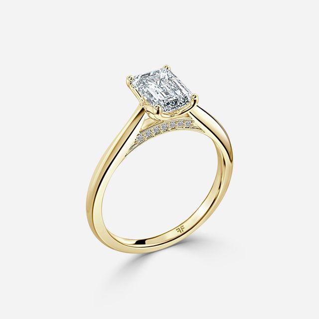Dalia Yellow Gold Flower Engagement Ring