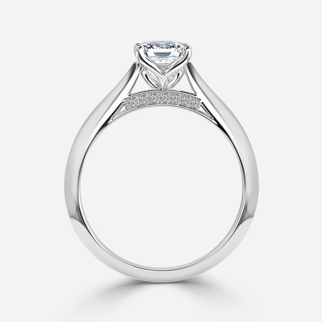 Dalia White Gold Flower Engagement Ring