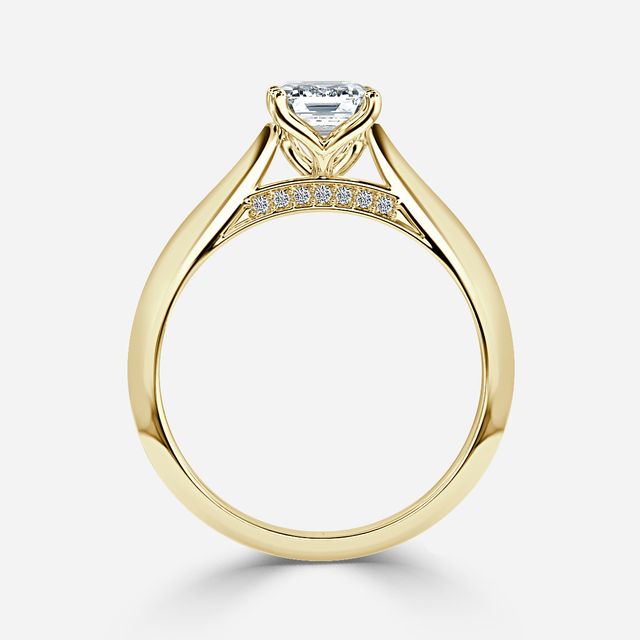 Dalia Yellow Gold Flower Engagement Ring