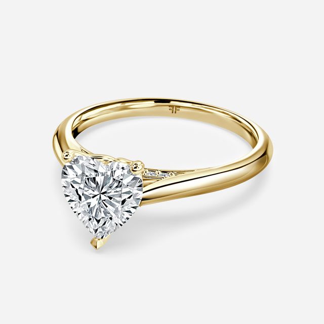 Dalia Yellow Gold Flower Engagement Ring
