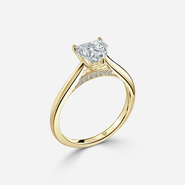 Dalia Yellow Gold Flower Engagement Ring