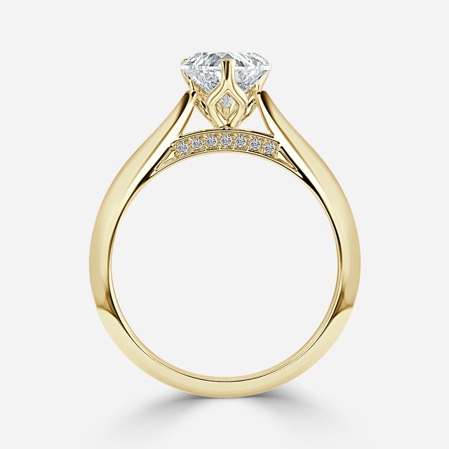 Dalia Yellow Gold Flower Engagement Ring