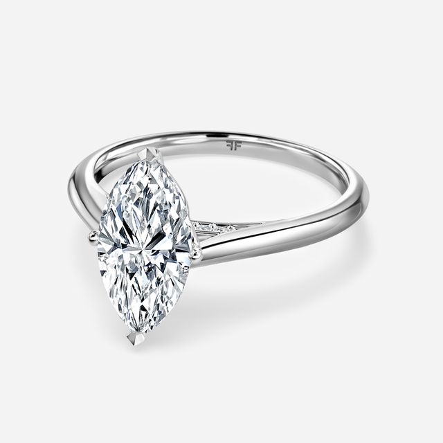 Dalia White Gold Flower Engagement Ring