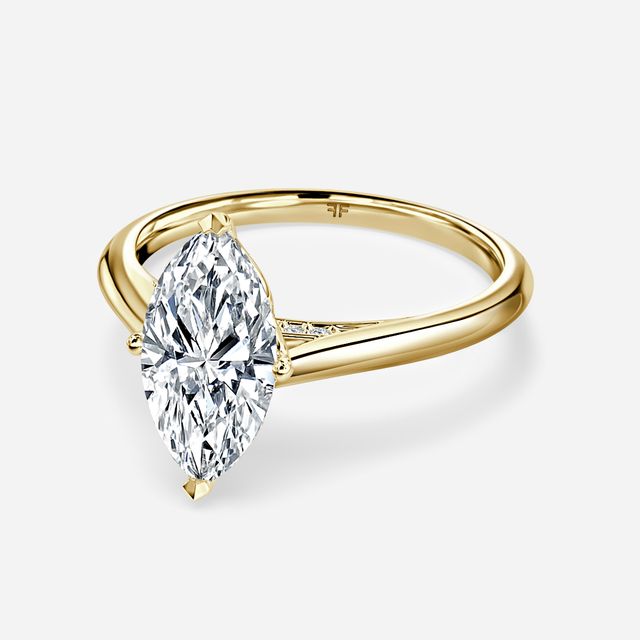 Dalia Yellow Gold Flower Engagement Ring