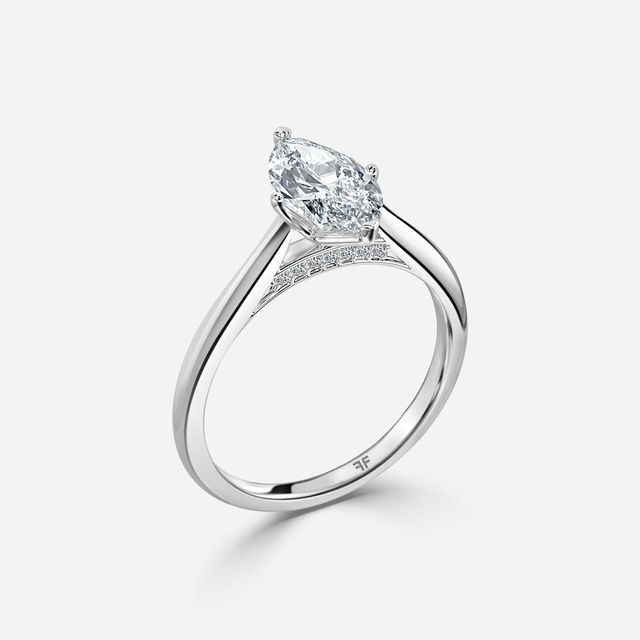 Dalia White Gold Flower Engagement Ring