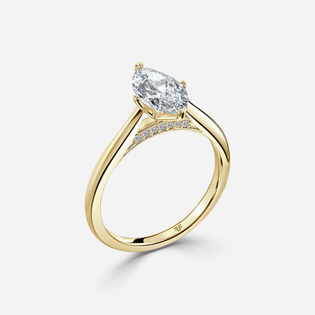 Dalia Yellow Gold Flower Engagement Ring