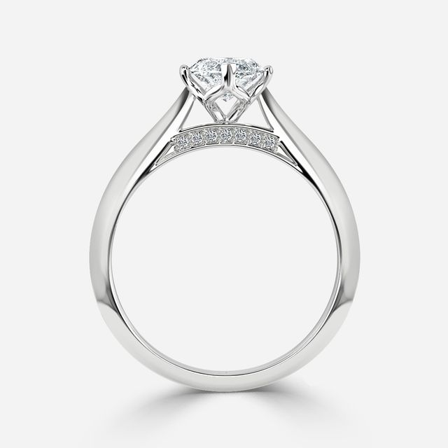 Dalia White Gold Flower Engagement Ring