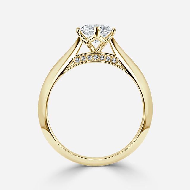Dalia Yellow Gold Flower Engagement Ring