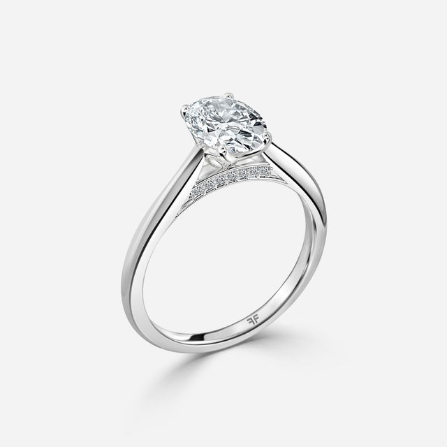 Dalia Platinum Flower Engagement Ring