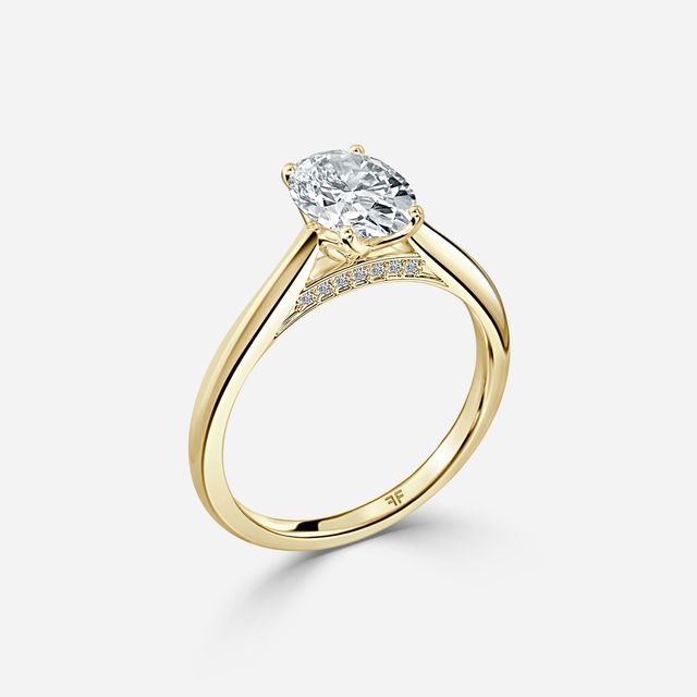 Dalia Yellow Gold Flower Engagement Ring