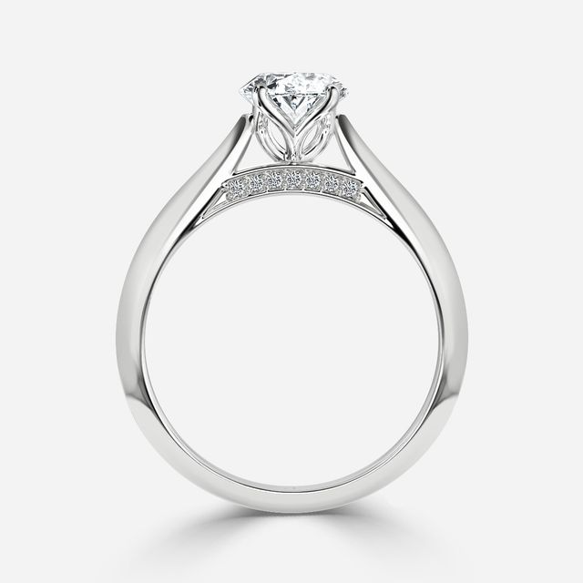 Dalia Platinum Flower Engagement Ring