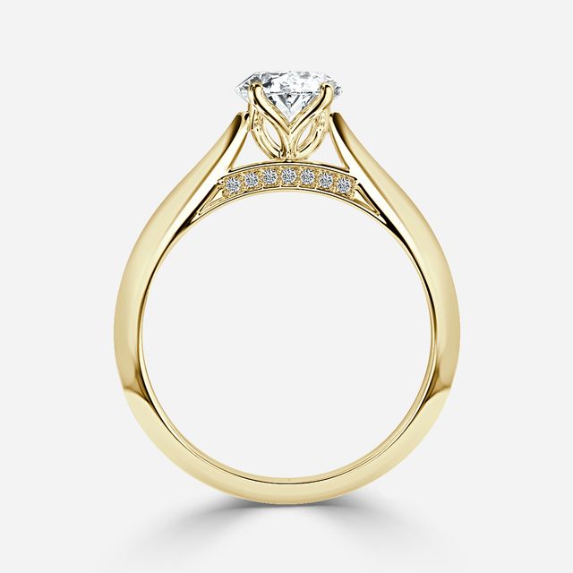 Dalia Yellow Gold Flower Engagement Ring