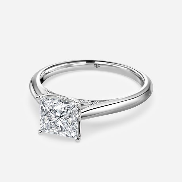 Dalia White Gold Flower Engagement Ring