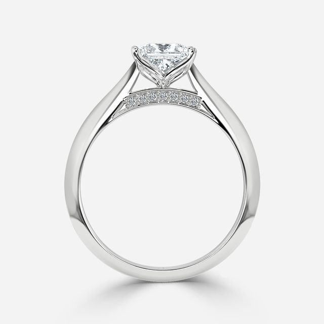 Dalia White Gold Flower Engagement Ring