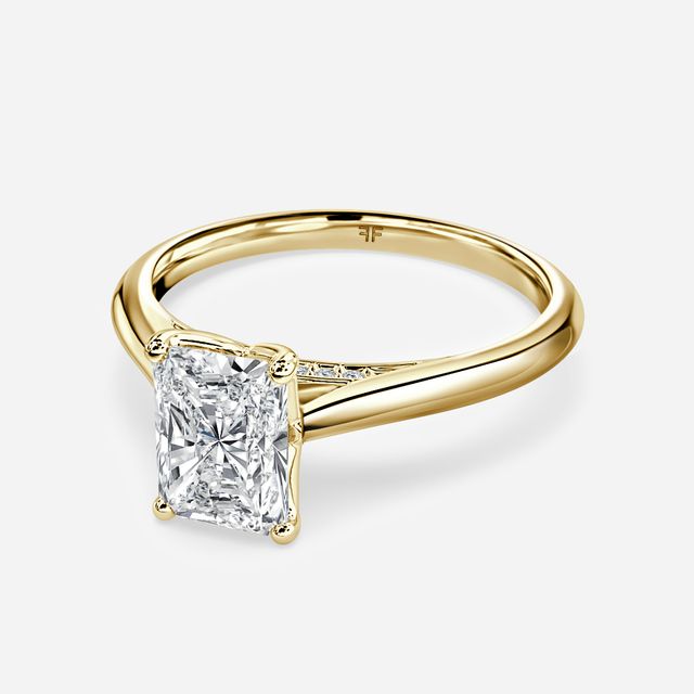 Dalia Yellow Gold Flower Engagement Ring