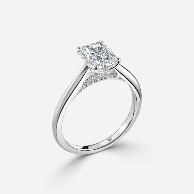 Dalia Platinum Flower Engagement Ring