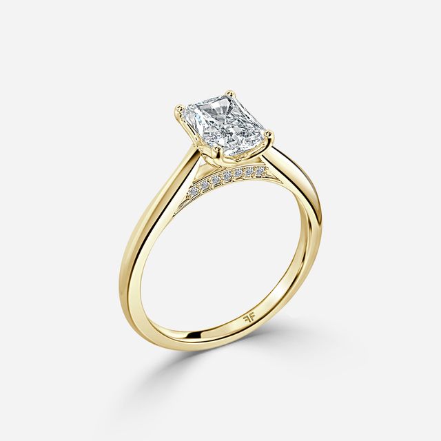 Dalia Yellow Gold Flower Engagement Ring