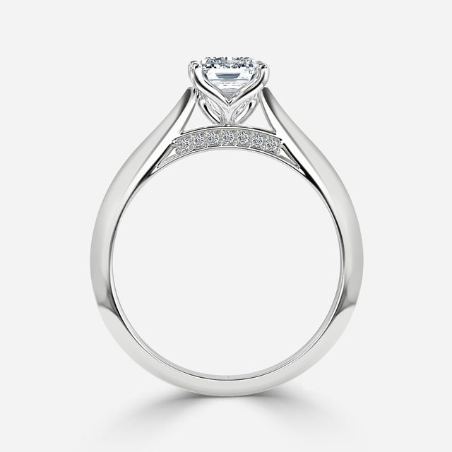 Dalia Platinum Flower Engagement Ring