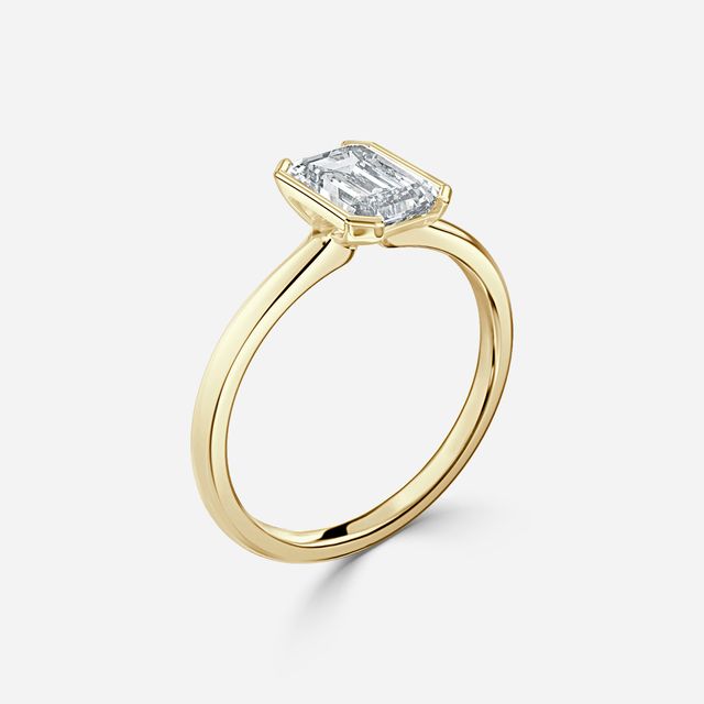 Avian Yellow Gold Bezel Set Modern Engagement Ring