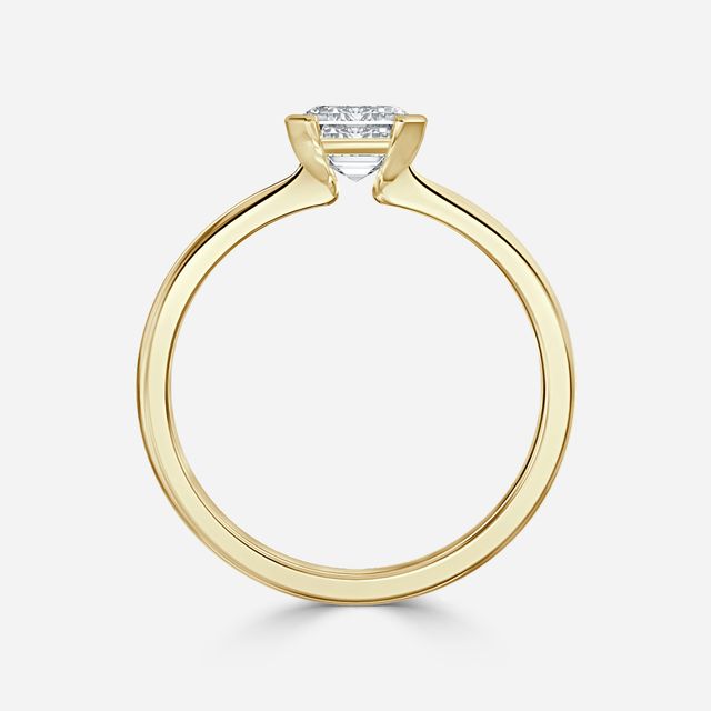Avian Yellow Gold Bezel Set Modern Engagement Ring