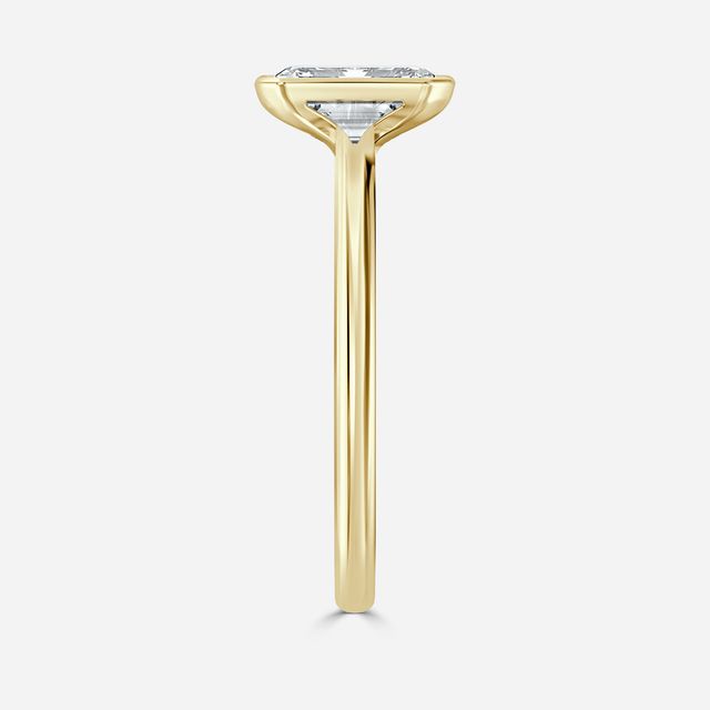 Avian Yellow Gold Bezel Set Modern Engagement Ring